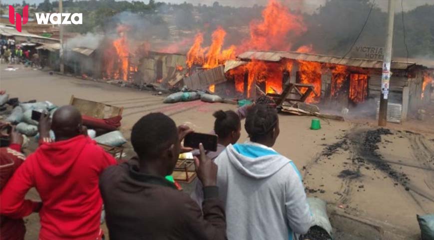 Nyamira: Losses As Fire Razes Business Premises In North Mugirango